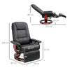 PU Leather Recliner Chair Armchair Lounge Sofa Chair With Footrest & Wooden Base