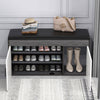 2 Doors Shoe Rack Hallway Shoe Cabinet Bench Storage Shoe Rack Unit Cushion Seat