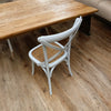 Grey Cross Back Dining Chair Set of 2 Comfortable & Stylish Wooden Home Cafe