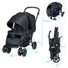 Double Seat Baby Stroller Portable Foldable Baby’s Safety Pushchair Adjustable