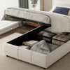 Upholstered Bed Ottoman Bed Frame Grey Fabric With Storage Single, No Mattress