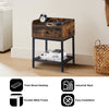 Bedside Table Drawer Storage Industrial Side End Table Nightstand Metal Shelf