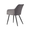 2XGrey Velvet Dining Chairs Armchairs Dining Room Chair Padded Seat New