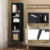 Bathroom Cabinet Display Rack Freestanding Slim Cabinet w/Adjustable Shelf Black