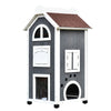 Wooden Cat House Condos Cat Cave 2 Floor Pet Shelter Outdoor Furniture