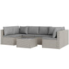 7 Pieces Rattan Garden Furniture Set with Cushions, Grey