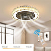 72W Crystal Ceiling Fan Lights Kitchen Bedroom Dimmable LED Chandeliers Fan Lamp