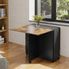 Vintage Wooden Drop Leaf Dining Table & 4 Stools Set Foldable Kitchen Furniture