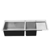 Large 1.5 Bowl Square Inset Stainless Steel Kitchen Sink with Right Hand Drainer