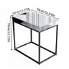 Mirrored Coffee Table Retro Industrial Side Desk Eleated Metal Frame Living Room