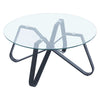 80cm Large Round Coffee Table Clear Glass Tea Table Living Room Reception Lounge
