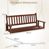 3-Person Wooden Outdoor Porch Swing Heavy Duty Patio Hanging Bench Chair