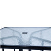 Round/Square Garden Patio Coffee Bistro Table Glass Outdoor Summer Parasol Hole