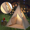 Large Canvas Kids Teepee Tent Play House Childrens Camping Wigwam with Floor Mat