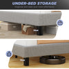 Double Size Upholstered Bed Frame w/ Sheep Plush Headboard，Wooden Slats Zldtfncs
