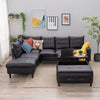L-Shaped Corner Sofa, Sectional Couch with Built-in USB Port Chaise