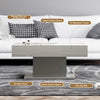 LED Coffee Table with LED Lights Center Cocktail Table for Living Room Grey New
