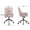 Pink Velvet Swivel Office Chair Lounge Accent Tub Armchair High Back Padded Seat