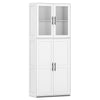 Bedroom Closet Storage Cabinet Wooden Utility Organizer w/Doors-White