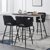2 x Velvet Bar Stools Metal Leg Padded Seat Breakfast Stools Kitchen Chair New