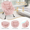 Home Office Accent Sofa Chair Leisure Lounge Armchair with Stool-Pink