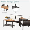 4 Pieces Outdoor Patio Furniture Set PE Rattan Patio Conversation Set w/Cushions
