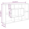 Wall Shelf in White - Storage Unit with Eight Compartments - Constructed L1G6