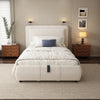 Upholstered Bed Ottoman Bed Frame Grey Fabric With Storage Single, No Mattress
