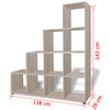 Staircase Bookcase Bookshelf Display Storage Box Unit Cubes 142 Oak Z1J7