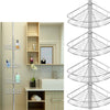 4 Tier Telescopic Bathroom Corner Shelf Silver Rack Shower Caddy Organizer UK