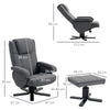 Rocker Swivel Recliner Chair with Footstool Velvet Upholstered Recliner Armchair