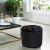 Round Cylinder Stool Sofa Side Footstool Chair Soft Seat with Crystal Button New