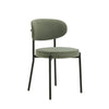 Dusk Mia Sage Green Matte Velvet & Black Metal Set of 2 Dining Chairs RRP £