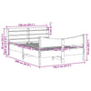 Bed Frame with Headboard 140x190 Solid Wood Pine L2R2