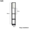 LED Floor Lamp Wood Modern Lounge Light 3-tier Open Storage Shelf Display Black
