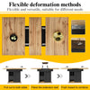 Extendable Dining Table with Wooden Effect Worktop Storage Cabinet Kitchen Table