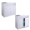 White Bathroom Sink Cabinet Under Basin Unit Cupboard 2 Door Storage High Gloss