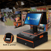 Cash Register POS System 15.6'' Touch Double Screen w/ Printer,Cash Drawer