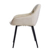 Noble Set of 2 Dining Chairs Velvet Armchairs Upholstered Soft Seat Back Metal