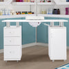 Professional White Manicure Table Salon Nail Station Beauty Desk +Dust Collector