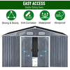 12x10 FT Metal Garden Shed Outdoor Storage House Apex Roof with Free Foundation