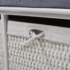 Hallway Shoe Storage Bench Chest 2 Wooden Wicker Basket Grey Cushion Padded Seat