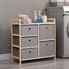 5 Drawers Fabric Bedside Cabinet Table Wood Frame Storage Unit Chest of Drawers