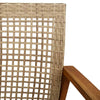 Garden Chairs Outdoor Chair 2 pcs Beige Poly Rattan and Acacia Wood