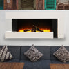 50" Fireplace Wall Mounted LED Flame White Mantel Electric Fire Heater w/ Remote