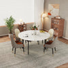 Stunning Round Extendable Dining Table Family Dinner Marble Table Villa Lounge