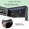 Freestanding Jewelry Mirror Cabinet Lockable Jewelry Armoire w/ 6 LED Lights