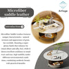 Round Marble Coffee Table Side Table Saddle Leather Storage Tray for Living Room