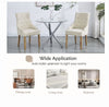 2x Fabric PU Leather Dining Chairs Button-Tufted Upholstered Wood Legs Armchairs