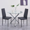 Round Clear Tempered Glass Silver Chromed Leg Dining Table Diningroom Livingroom